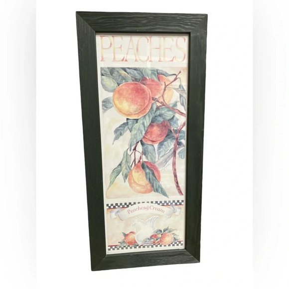 Peaches and cream vintage primitive folk art wall decor farm house - Picture 1 of 2